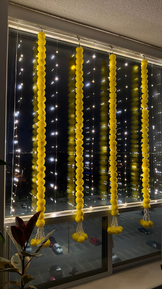 Marigold Garlands with Tasseled Ends